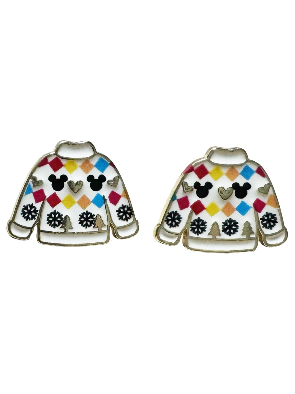 Baublebar Disney Mickey Mouse Holiday Sweater Enamel Stud Earrings Christmas